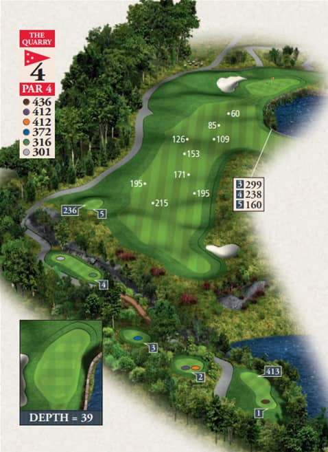 Bay Harbor Golf Club Quarry Course Hole 4 yardage map