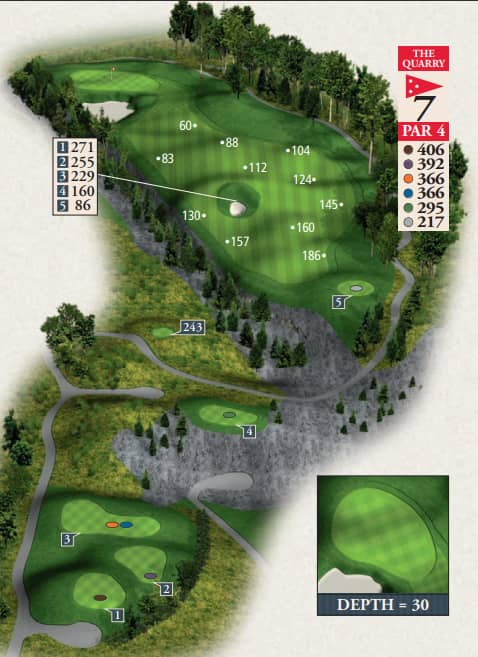 Bay Harbor Golf Club Quarry Course Hole 7 yardage map